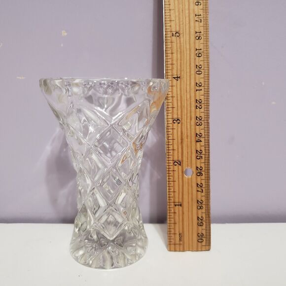 Zajecar Crystal 24% Lead Clear Glass Vase  4" - Picture 7 of 10